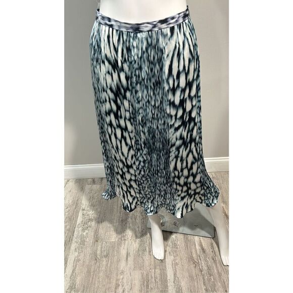 Elie Tahari Pleated Printed Midi Skirt Size 0 - Picture 8 of 14